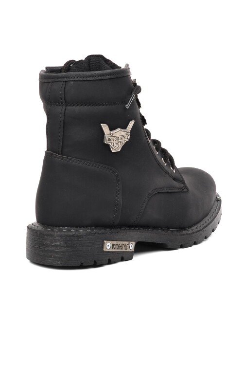 AyakmodSiyah Bağcıklı Fermuarlı Erkek Bot 1172 M