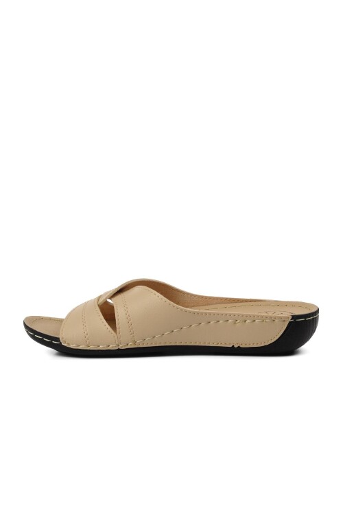 Beige Womens Slippers Ayakmod 16.027 Z