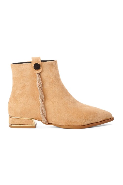 Beige Suede Womens Boots 1603 Z