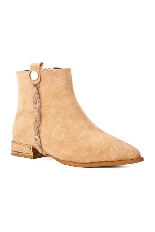 Beige Suede Womens Boots 1603 Z