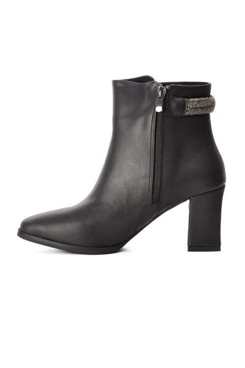 AyakmodSiyah Topuklu Kadın Bot 1709 Z