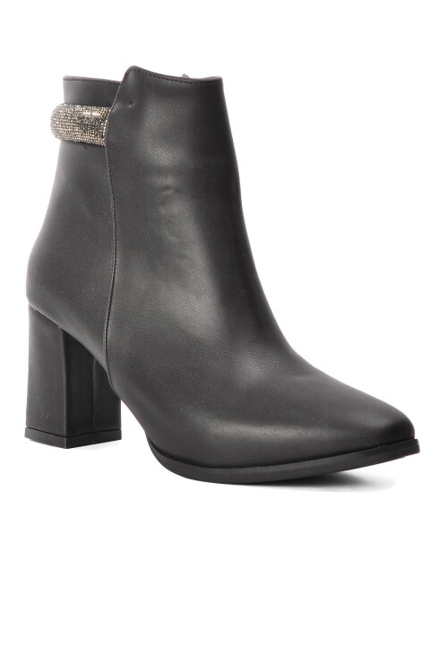 AyakmodSiyah Topuklu Kadın Bot 1709 Z
