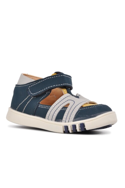 Navy Blue Mustard Orthopedic Boys Shoes 210108 C