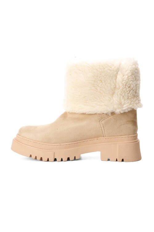 AyakmodKrem Süet  Kadın Bot 2167 Z
