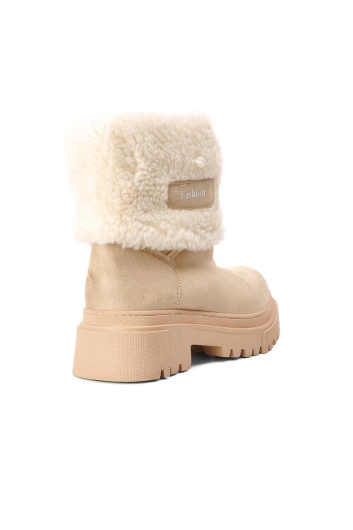 AyakmodKrem Süet  Kadın Bot 2167 Z