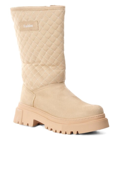 Krem Süet  Kadın Bot 2226 Z