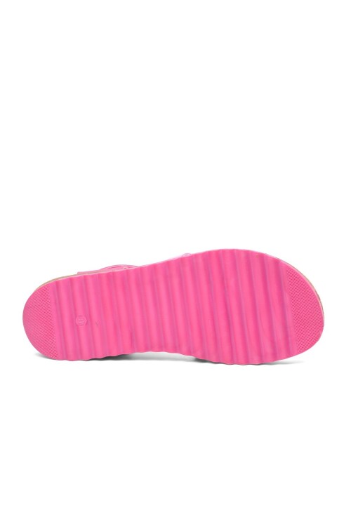 صندل مسطح للبنات أرجواني-فوشيا-فيروزي 22Y09 F