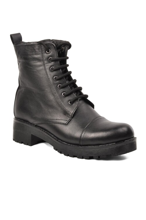 Black Genuine Leather Womens Boots 670 Z