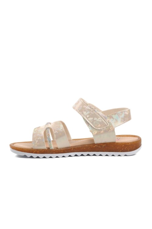 صندل مسطح للبنات باللون الفضي الكمثري من Ayakmod Arz 1000 F