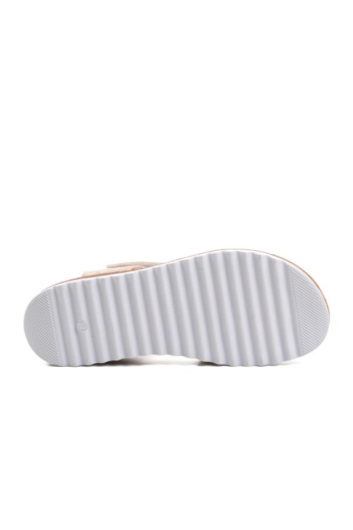 صندل مسطح للبنات باللون الفضي الكمثري من Ayakmod Arz 1000 F