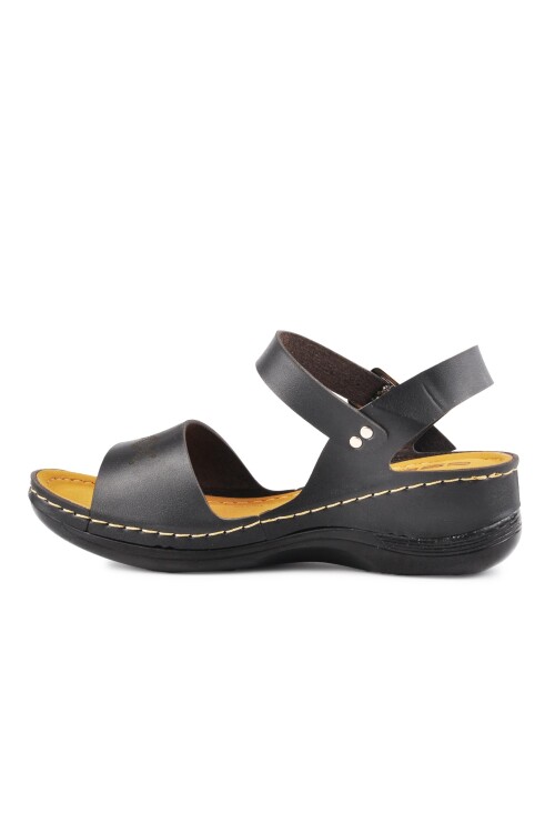 AyakmodBlack Women's Flat Sandals Esm246