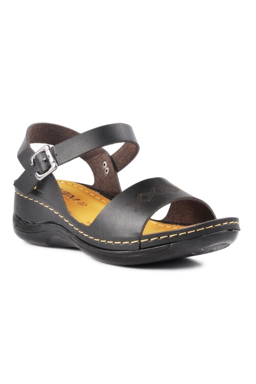 AyakmodBlack Women's Flat Sandals Esm246