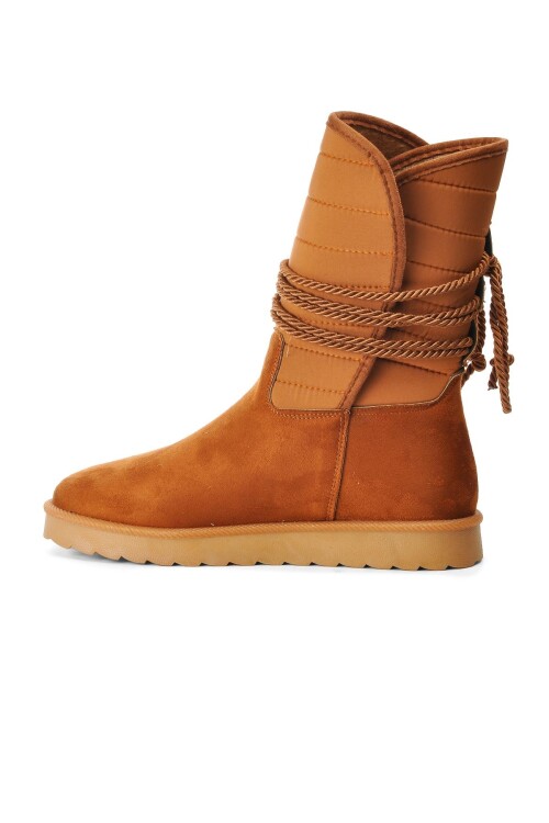 Taba Süet İçi Kürklü Kadın Bot K706 Z