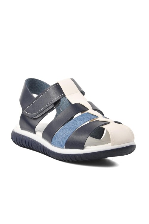 صندل مسطح أزرق داكن أبيض للأولاد من Ayakmod 1500 F