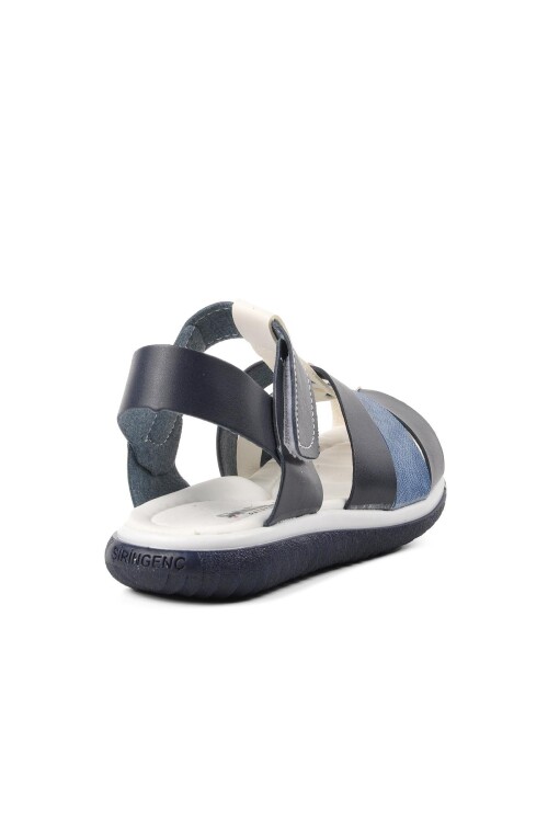 صندل مسطح أزرق داكن أبيض للأولاد من Ayakmod 1500 F
