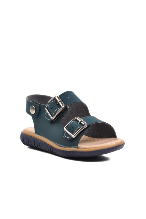 AyakmodLacivert Erkek Çocuk Düz Sandalet 1530 P