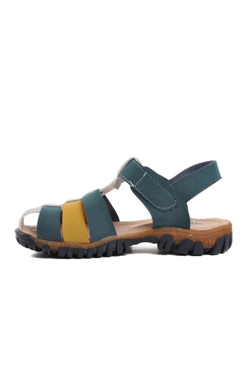 Navy Blue-Yellow Boys Sandals Şng 210111 F