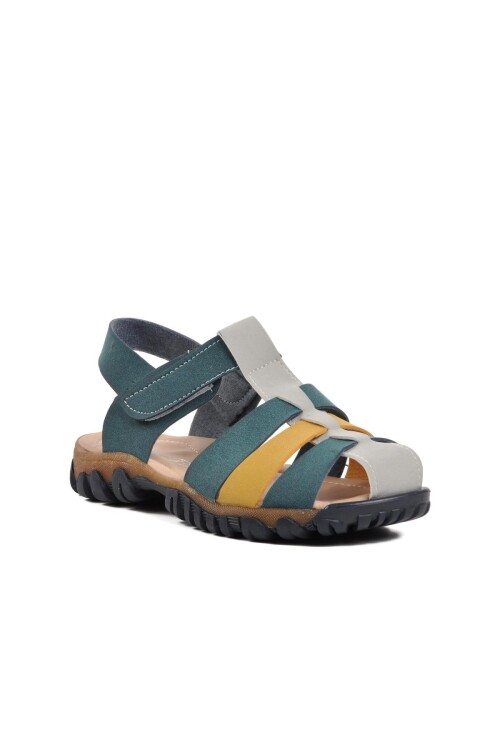 Navy Blue-Yellow Boys Sandals Şng 210111 F