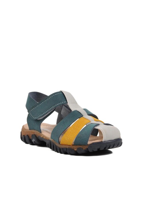 Navy Blue Yellow Boys Sandals Şng 210111 P