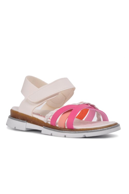 White Pink Orthopedic Girls Sandals 001 P