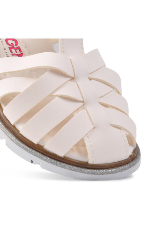 AyakmodWhite Orthopedic Girl's Flat Sandals 003 P