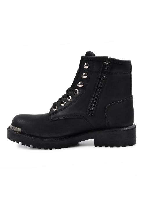 حذاء أسود برباط وسحاب للجنسين 1172 G