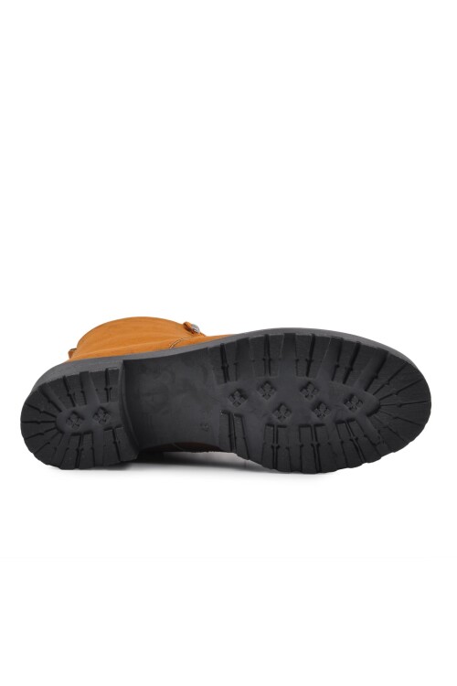 حذاء نسائي بسحاب من جلد الغزال باللون البني 2068 Z