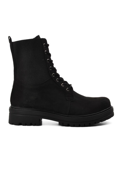 ايكمودحذاء نسائي من جلد الغزال الأسود حتى الكاحل 2153 Z