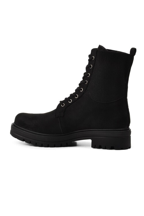 ايكمودحذاء نسائي من جلد الغزال الأسود حتى الكاحل 2153 Z