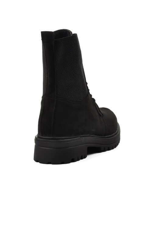 ايكمودحذاء نسائي من جلد الغزال الأسود حتى الكاحل 2153 Z