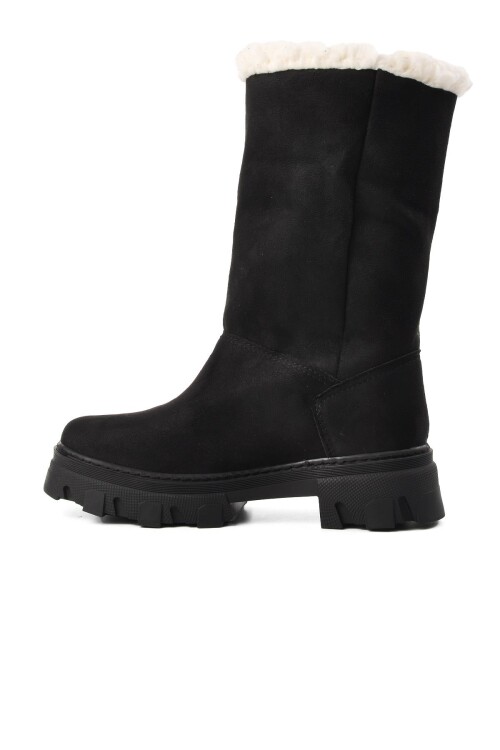 AyakmodSiyah Süet  Kız Çocuk Bot 2167 F