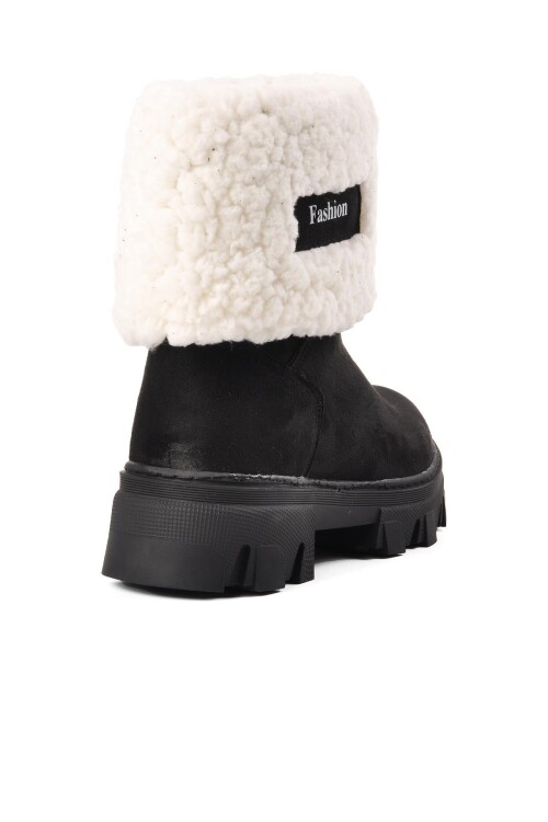 AyakmodSiyah Süet  Kız Çocuk Bot 2167 F