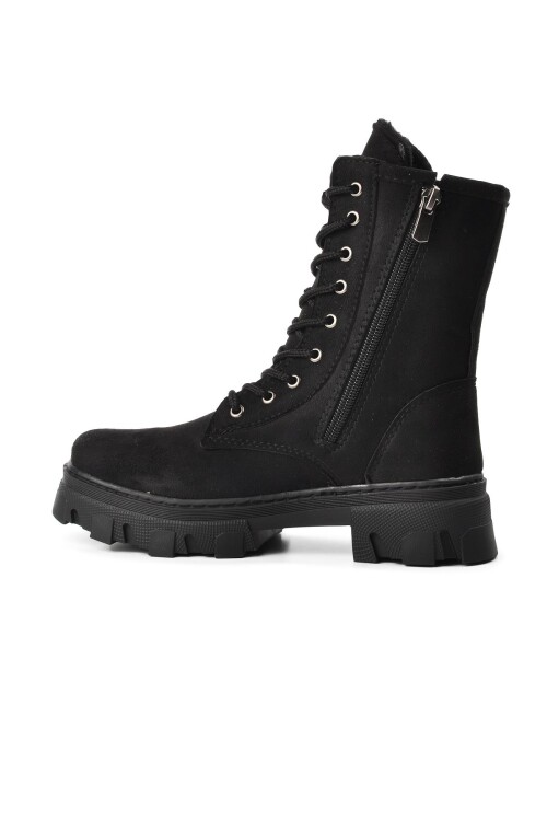 AyakmodBlack Suede Girls Boots 2218 F