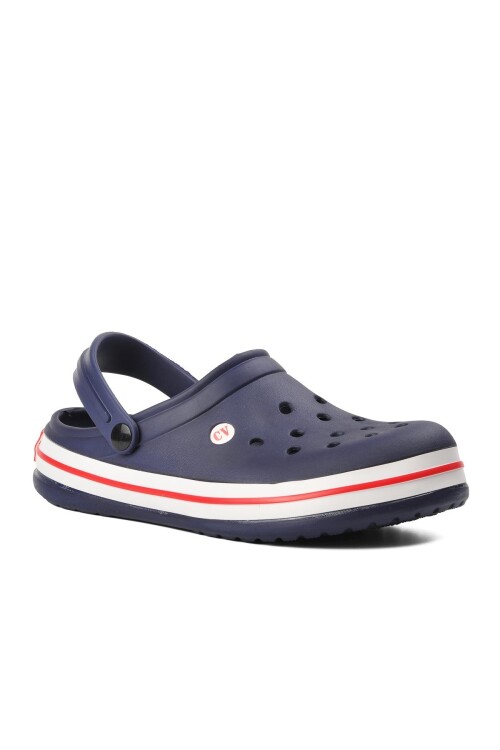 Navy Blue-White-Red Mens Slippers 5001 M
