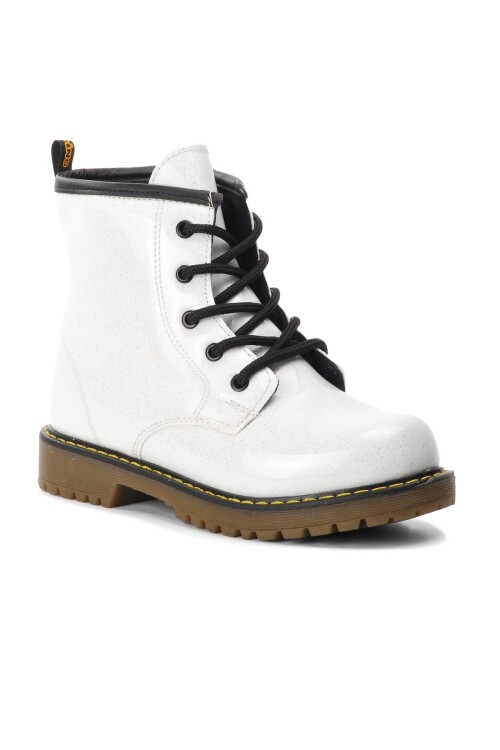 PepinoBeyaz Bağcıklı Fermuarlı Kız Çocuk Bot 705 F