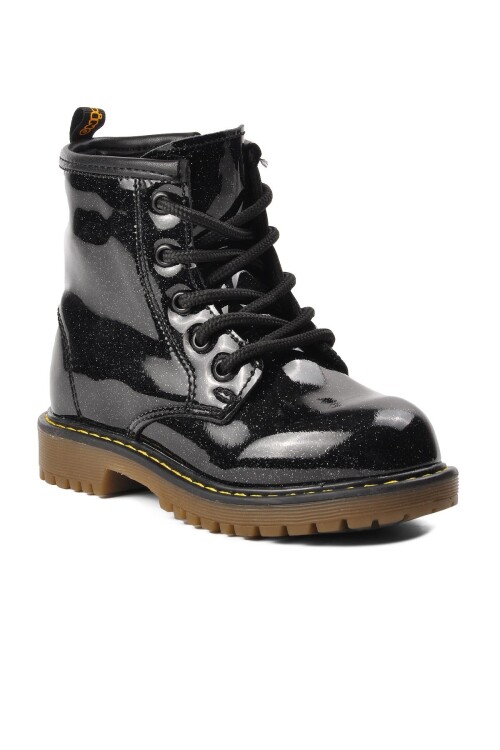 حذاء أطفال أسود لامع 705 P