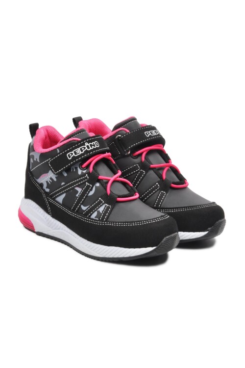 Siyah Fuşya Cırtlı Unisex Çocuk Bot 740 P