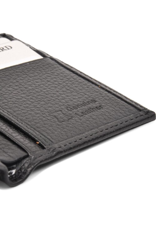 Black Genuine Leather Mens Wallet 8025