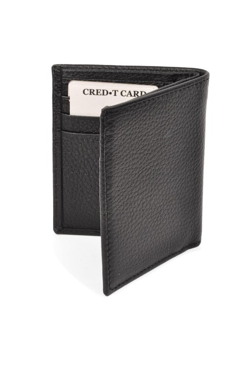 Black Genuine Leather Mens Wallet 8025