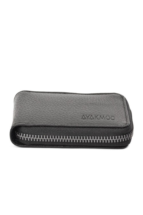 ايكمودمحفظة رجالية من الجلد الطبيعي باللون الأسود 9523