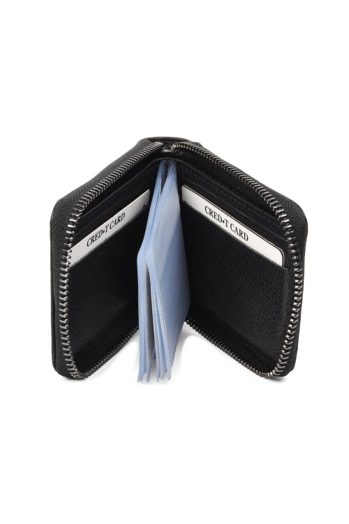 ايكمودمحفظة رجالية من الجلد الطبيعي باللون الأسود 9523