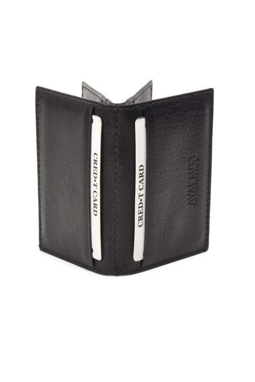 AyakmodBlack Genuine Leather Men's Card Holder 9524