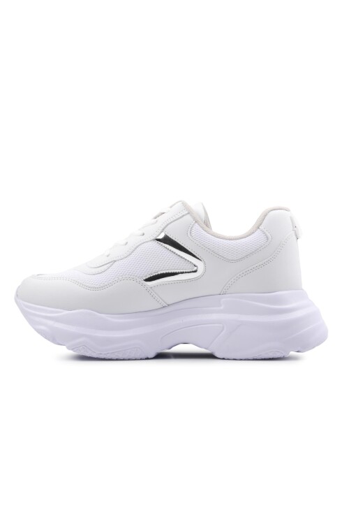 حذاء رياضي نسائي أبيض برباط BST-053 G