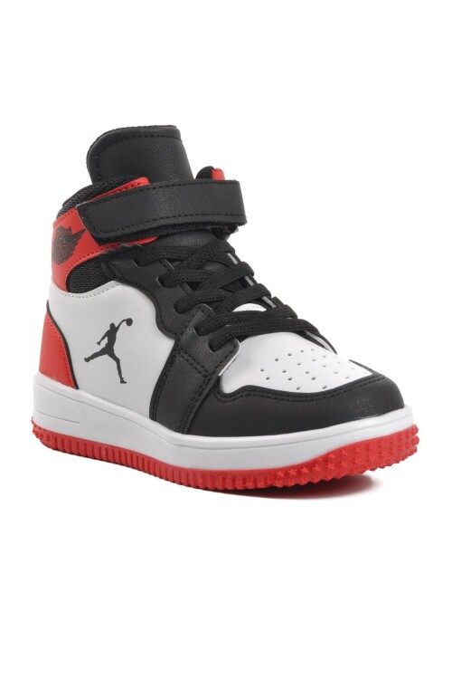 حذاء هايكات طويل للأطفال باللونين الأسود والأحمر