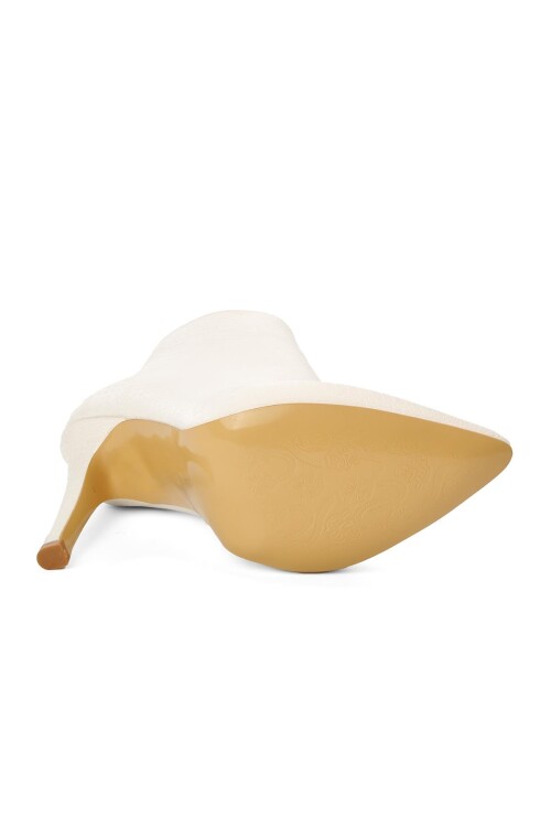 Beyaz Saten Yılan  Kadın Bot K1034 Z