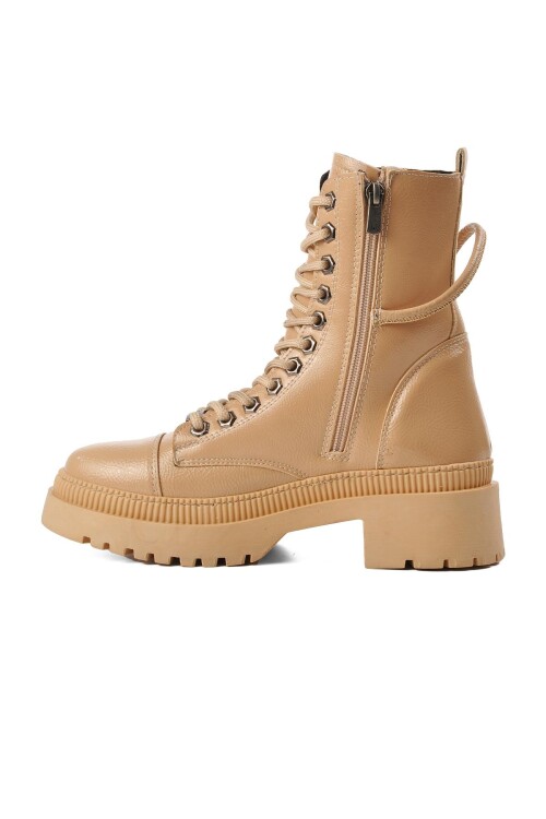 Nude Bağcıklı Fermuarlı Kadın Bot K9085 Z