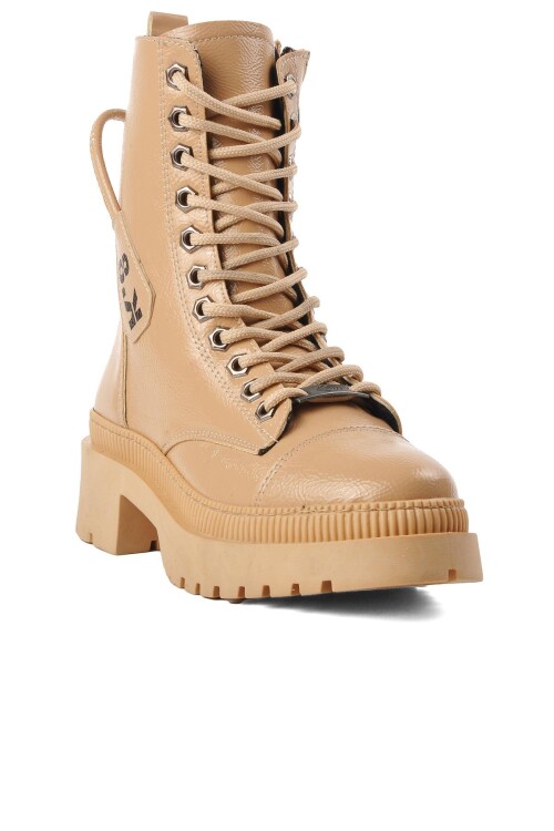 Nude Bağcıklı Fermuarlı Kadın Bot K9085 Z