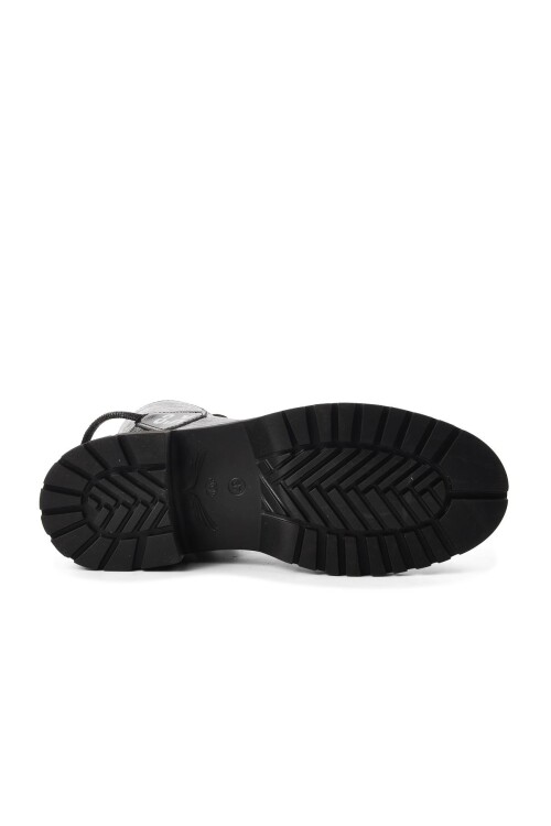 Siyah Bağcıklı Fermuarlı Kadın Bot K9085 Z