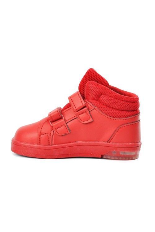 Red Velcro Kids Ankle Sneakers Pepe Long-B
