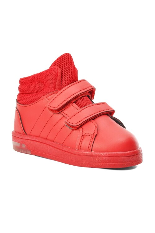 Red Velcro Kids Ankle Sneakers Pepe Long-B